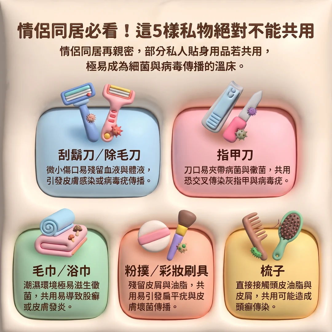 情侶同居絕不共用5樣私物(圖/AI生成製圖)
