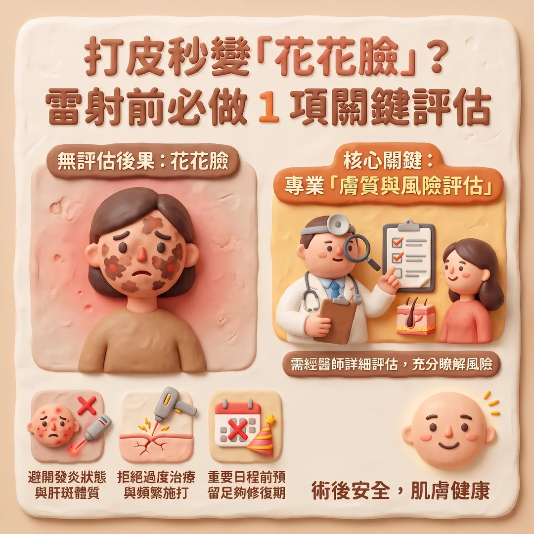 雷射術前關鍵評估(圖/AI生成製圖)