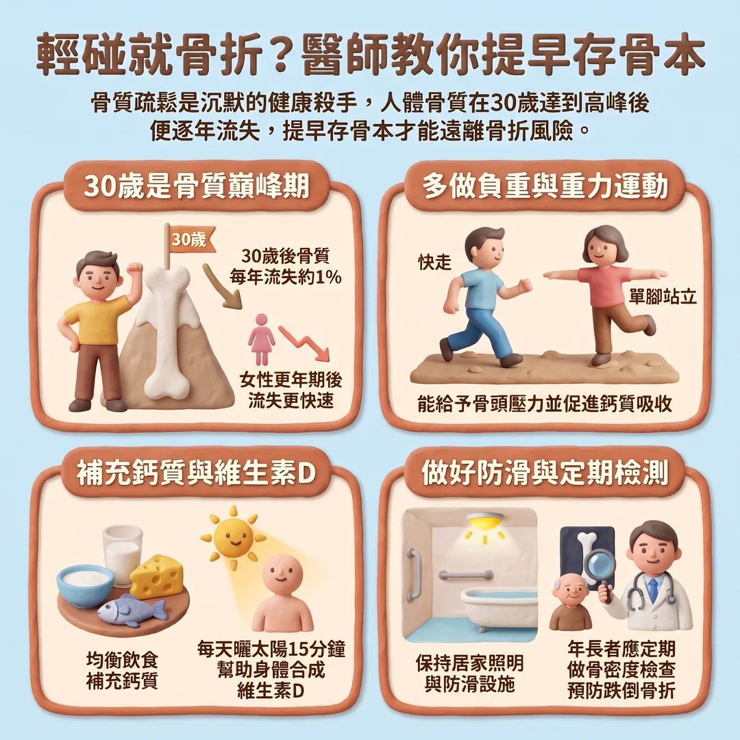 醫師教你提早存骨本（圖／AI生成製圖）