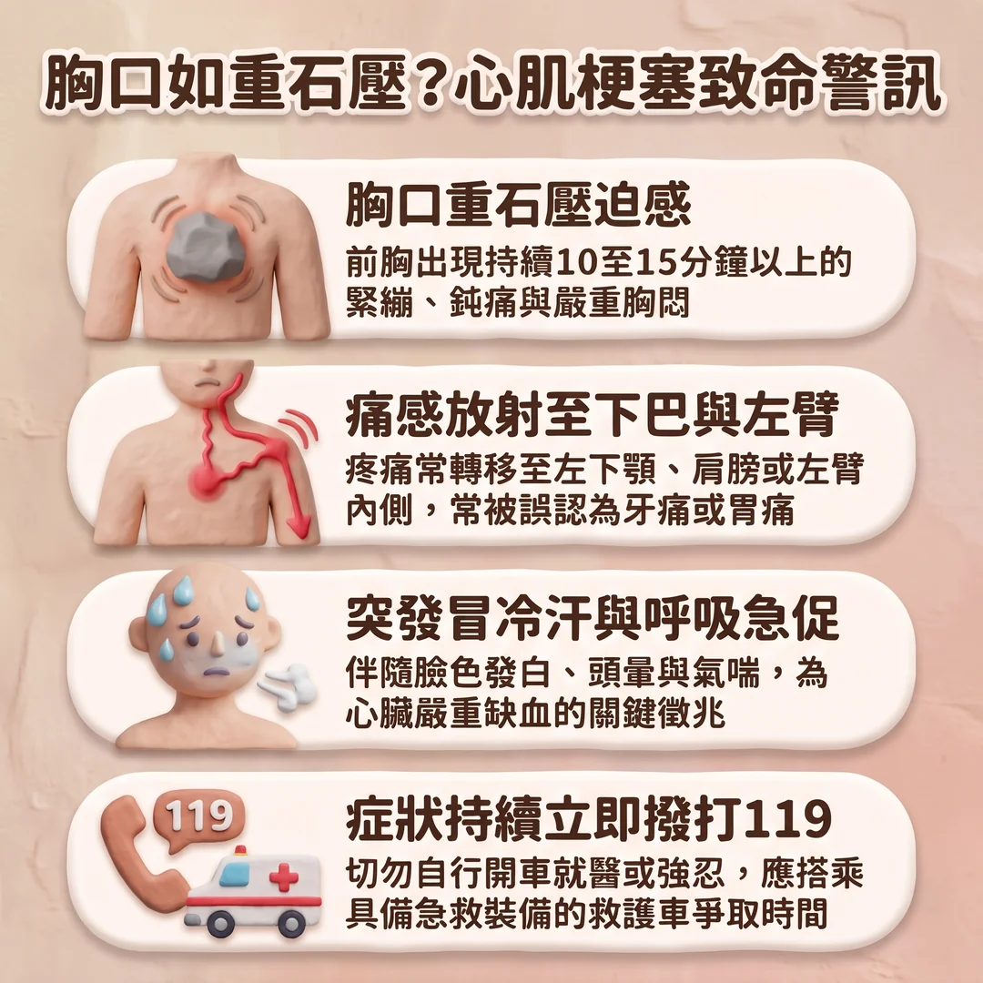 心肌梗塞致命警訊(圖/AI生成製圖)
