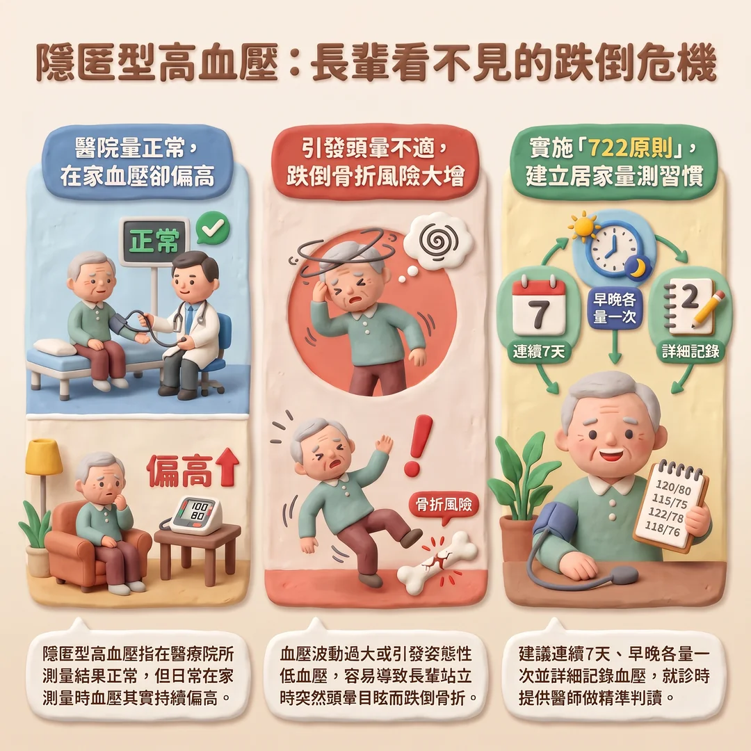 隱匿型高血壓與跌倒危機(圖/AI生成製圖)