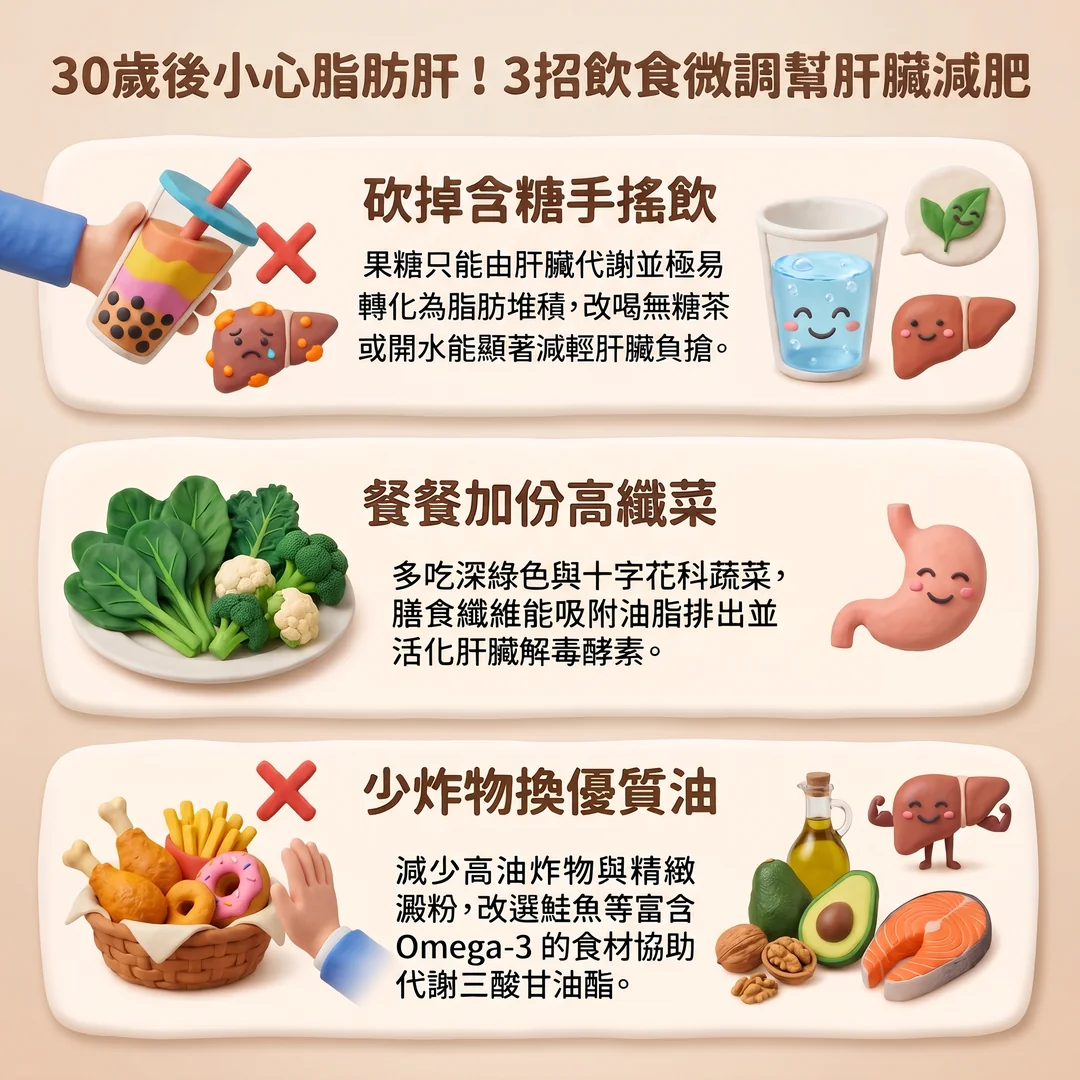 預防脂肪肝三招飲食指南(圖/AI生成製圖)
