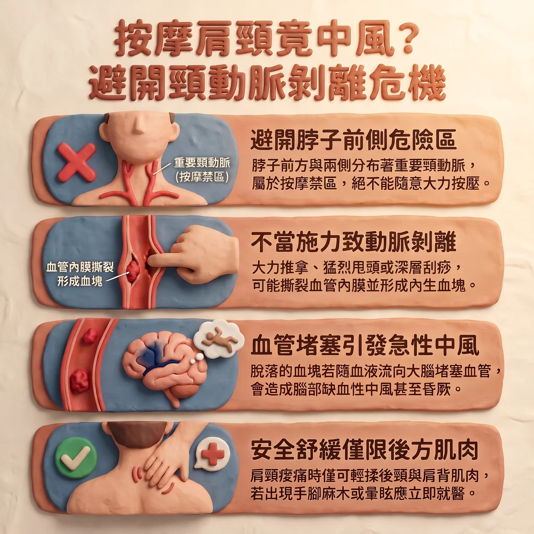 按摩肩頸避開中風危機(圖/AI生成製圖)